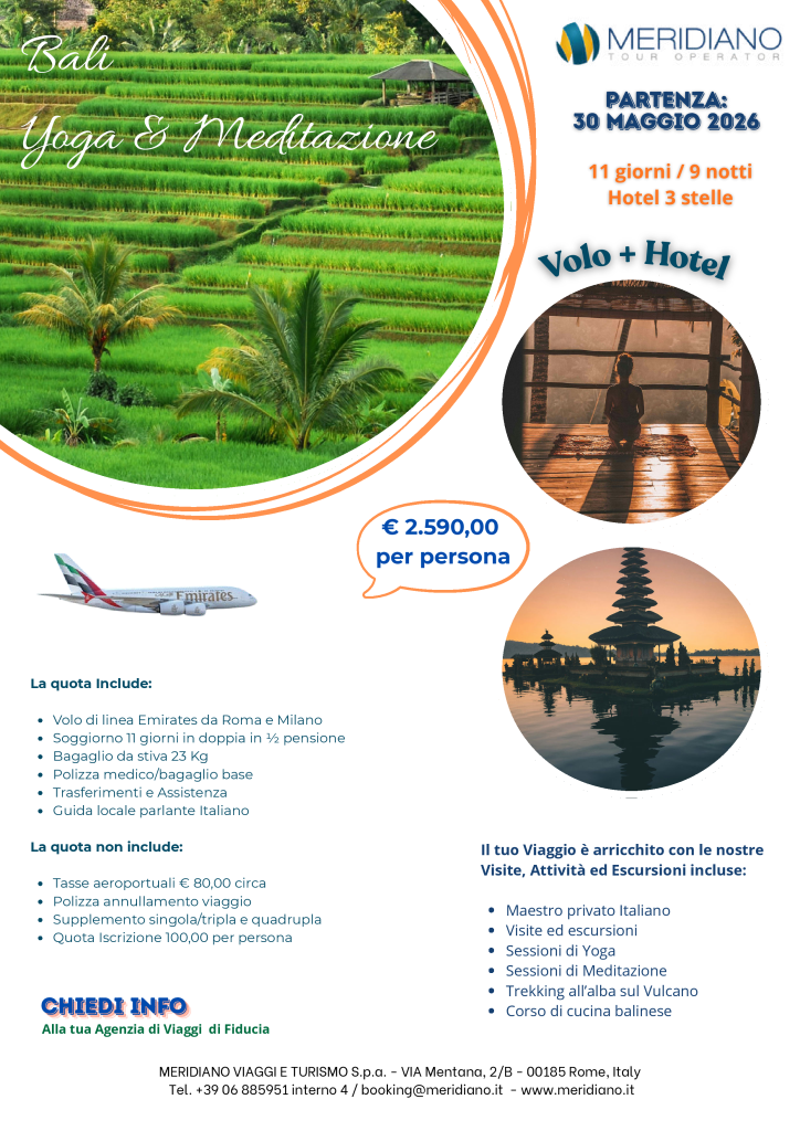 Tour Bali maggio 2026 New