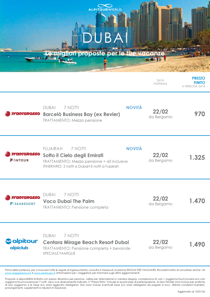 DUBAI E EMIRATI - ALPITOUR - PAG.1/3