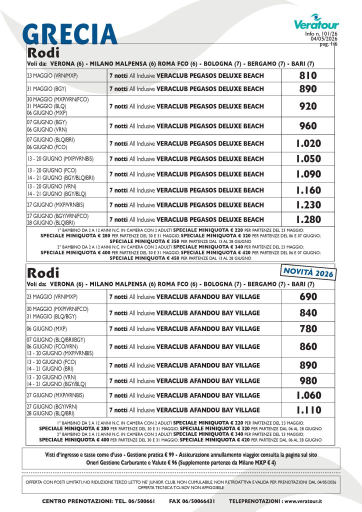 GRECIA E CIPRO VERATOUR - PAG. 1/6