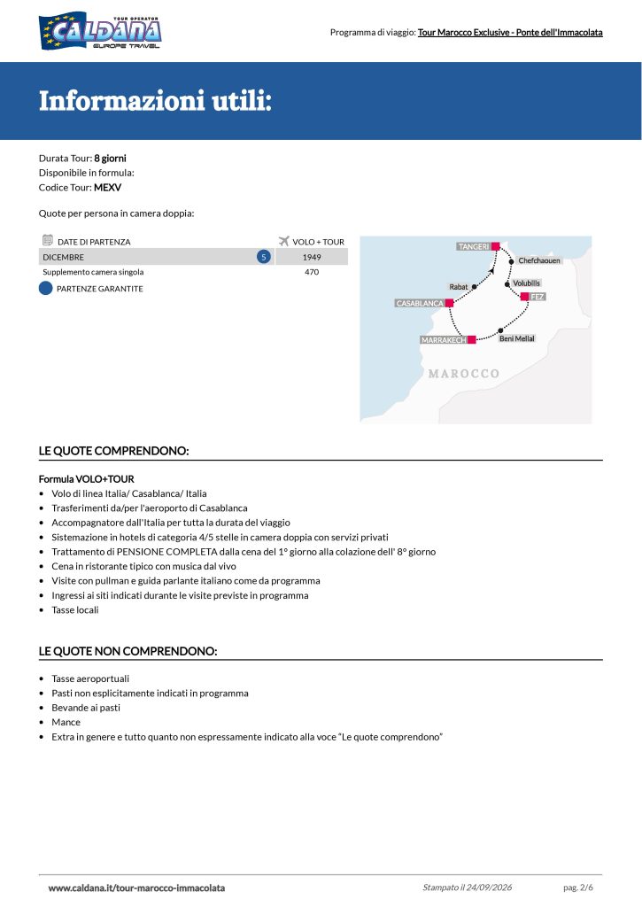 TOUR MAROCCO - CALDANA - PAG.2/6